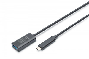 DIGITUS Active USB 3.2 Gen2 10G extension cable, USB-C - USB-A, 5m