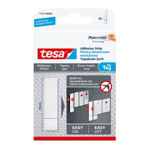 TESA Powerstrips Mounting Strips for Wallpapers 6 Pack