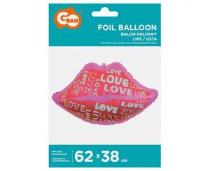 Foil Balloon Lips Love 62cm