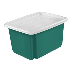 GoodHome Storage Box with Lid Burnham 24 l, green