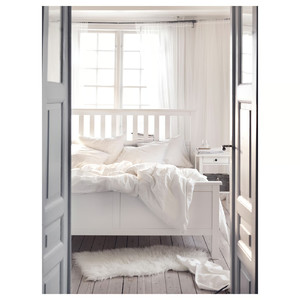 HEMNES Bed frame, white stain, 160x200 cm