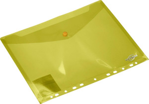 Case Envelope Plastic Wallet File A4, PP, yellow, 12pcs