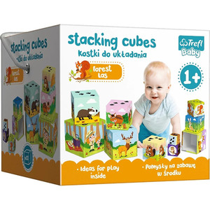 Trefl Baby Cubes - In the Forest - Little Planet Stacking Cubes 12m+