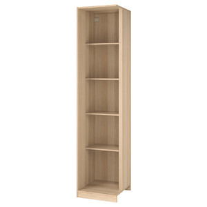 PAX Add-on corner unit with 4 shelves, white stained oak effect, 53x58x236 cm