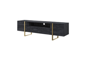 TV Cabinet Verica 200 cm, charcoal/gold legs
