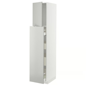 METOD / MAXIMERA Hc w p-o func 1dr/4drw, white/Havstorp light grey, 40x60x200 cm