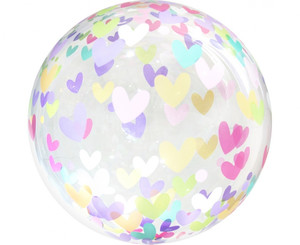 Crystal Balloon Hearts 18"