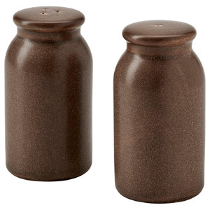 BRUGDHAJ Salt/pepper shaker, set of 2, brown, 9 cm