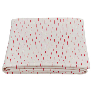 SNÖKRABBA Tablecloth, patterned bright red/white, 145x240 cm