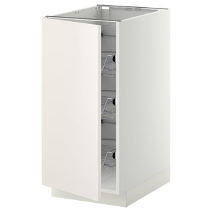 METOD Base cabinet with wire baskets, white/Veddinge white, 40x60 cm