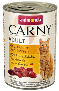 Animonda Carny Adult Cat Food Beef, Chicken & Duck Hearts 400g