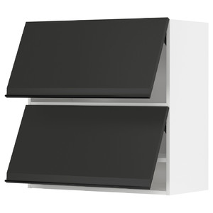 METOD Wall cabinet horizontal w 2 doors, white/Upplöv matt anthracite, 80x80 cm