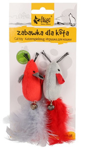 Dingo Cat Toy Mice with Feathers Love, 2 pack