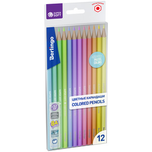 Berlingo Colour Pencils Hexagonal Pastel SuperSoft 12 Colours