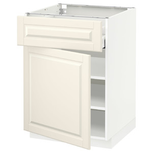 METOD / MAXIMERA Base cabinet with drawer/door, white/Bodbyn off-white, 60x60 cm