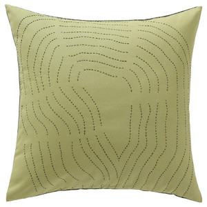 FRÖDD Cushion cover, green/embroidery, 50x50 cm