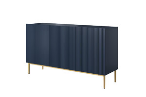 Three-Door Cabinet Nicole 150 cm, dark blue, gold legs