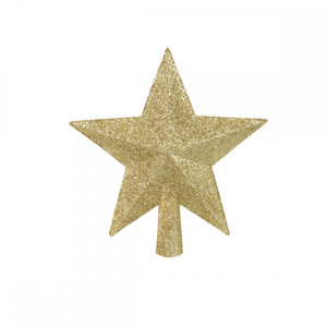 Glitter Christmas Tree Star Ornament, Gold