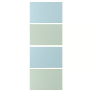 MEHAMN 4 panels for sliding door frame, light blue/light green, 75x201 cm