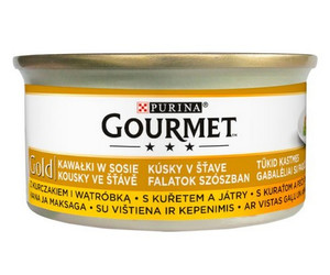 Gourmet Gold Cat Food Chunks in Gravy Chicken & Liver 85g