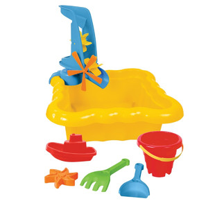 Sandpit with Accessories, yellow, 3+