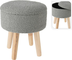 Stool with Storage Neely, light grey