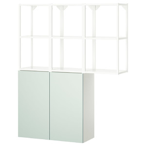ENHET Storage combination, white/pale grey-green, 120x32x150 cm