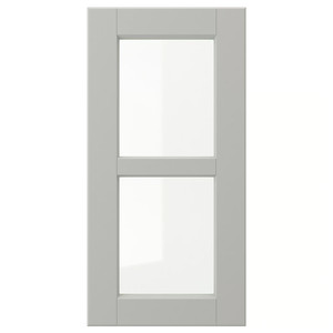 LERHYTTAN Glass door, light grey, 30x60 cm