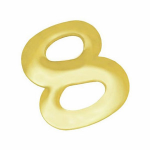 Self Adhesive House Digit "8" 37 mm, brass