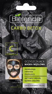 Bielenda Carbo Detox Purifying Facial Mask for Combination Skin and Oily Skin 8g