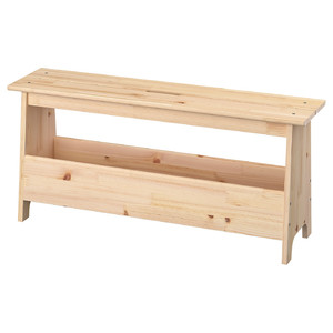PERJOHAN Bench with storage, pine, 100 cm