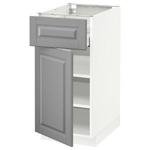 METOD / MAXIMERA Base cabinet with drawer/door, white/Bodbyn grey, 40x60 cm