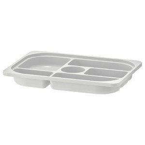 TROFAST Storage tray with compartments, grey, 42x30x5 cm