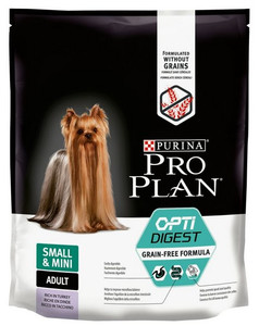 Purina Pro Plan Adult Small & Mini OptiDigest Grain Free Turkey Dry Dog Food 1.4kg (700+700g)