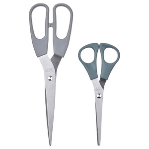 SVÄRDFISK Scissors, set of 2, stainless steel grey/grey-turquoise