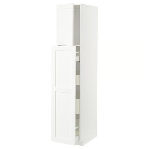 METOD / MAXIMERA Hc w p-o func 1dr/4drw, white Enköping/white wood effect, 40x60x200 cm