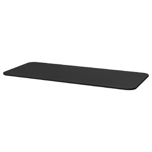 BEKANT Table top, black stained ash veneer, 140x60 cm