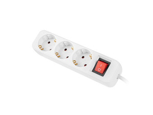 Lanberg Power Strip 1.5m 3x Schuko Outlet PS1-03F-0150-W, white