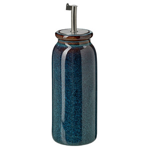BRUGDHAJ Oil/vinegar bottle, blue, 19 cm