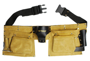 AW Tool Belt Apron/ Nylon Belt Suede 11 Pockets