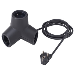 HORNFELS Extension cord, dark grey, 1.8 m