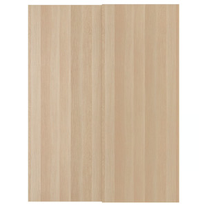 HASVIK Pair of sliding doors, white stained oak effect, 150x201 cm