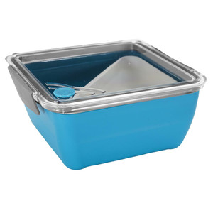 Lunch Box Divided with Fork 2.6l, dark blue
