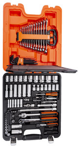 BAHCO 1/4" & 1/2" Square Drive Socket Set with Combination Spanner Set 103pcs