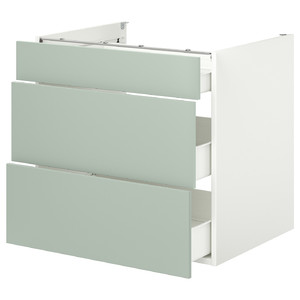ENHET Base cb w 3 drawers, white/pale grey-green, 80x62x75 cm