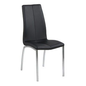 Chair Asama, black, chrome legs