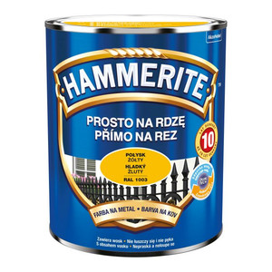 Hammerite Direct To Rust Metal Paint 0.7l, gloss yellow