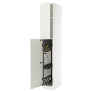 METOD High cabinet with cleaning interior, white/Veddinge white, 40x60x240 cm