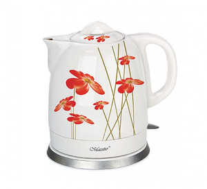 Feel Maestro 1.5L Ceramic Electric Kettle "RED FLOWERS" 1200W MR-066-RED-FLOWERS
