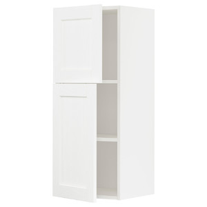 METOD Wall cabinet with shelves/2 doors, white Enköping/white wood effect, 40x100 cm